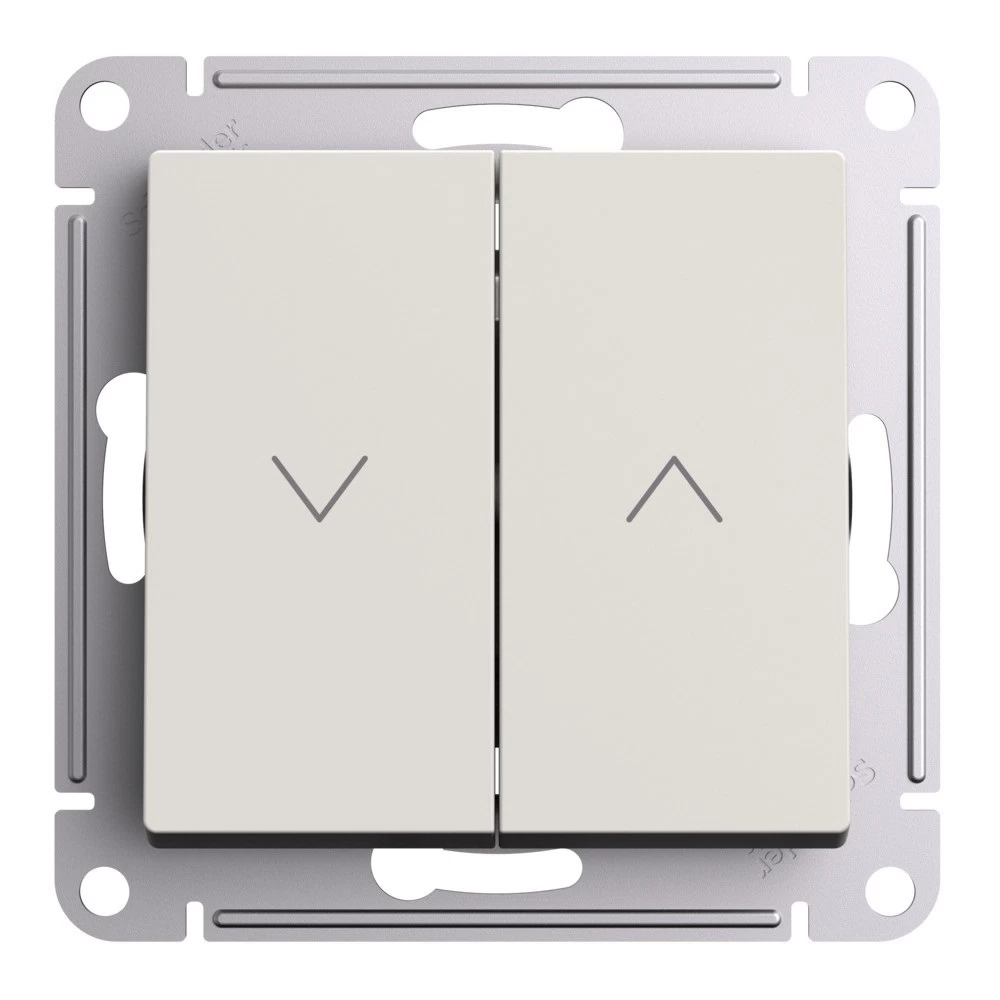 Выключатель жалюзи Systeme Electric AtlasDesign двухклавишный встраиваемый бежевый (ATN000219)