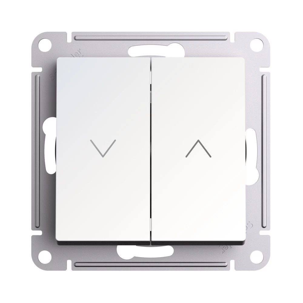 Выключатель жалюзи Systeme Electric AtlasDesign двухклавишный встраиваемый жемчуг (ATN000419)