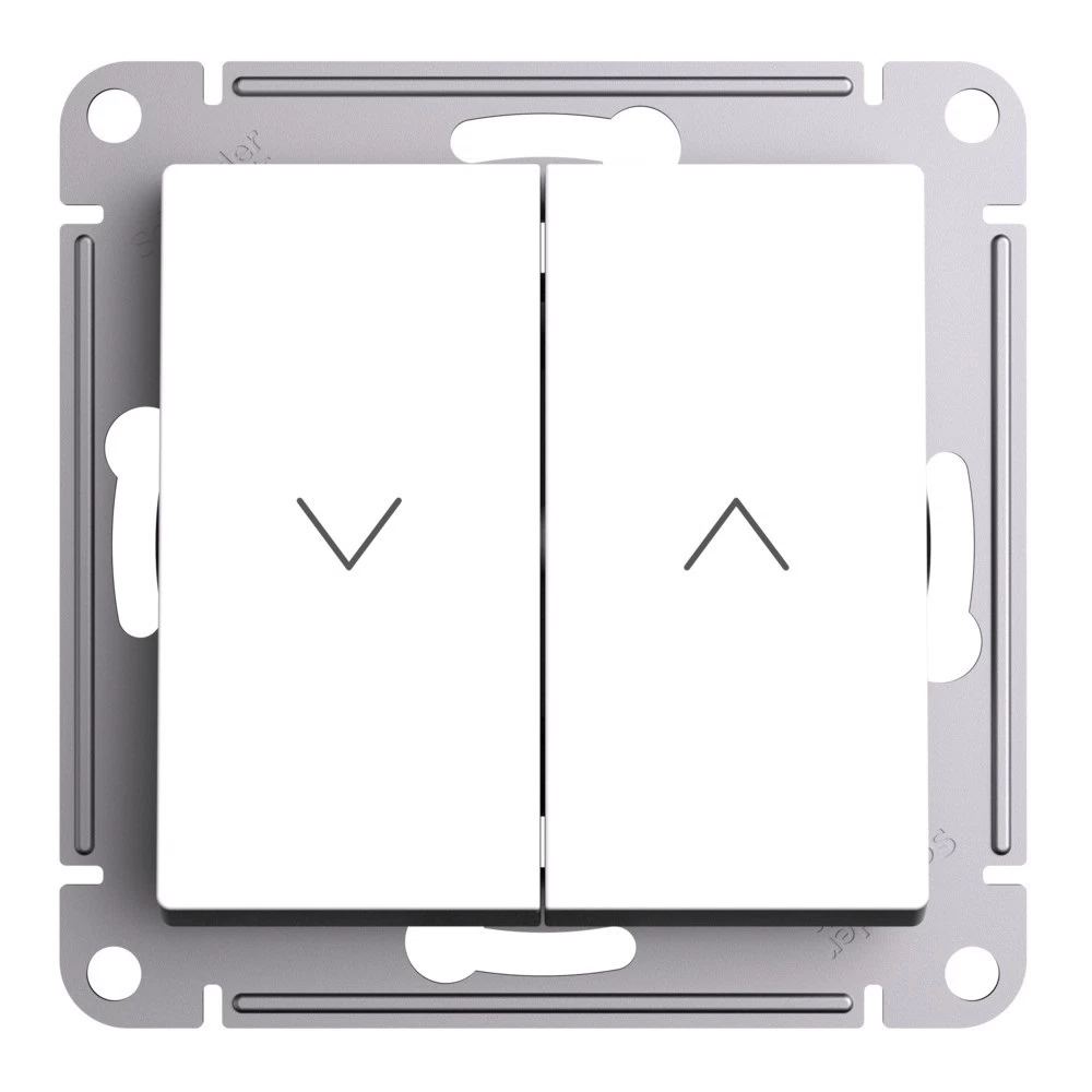 Выключатель жалюзи Systeme Electric AtlasDesign двухклавишный встраиваемый белый (ATN000119)