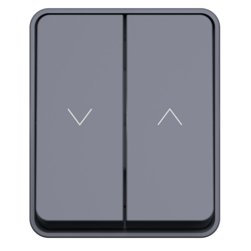 Выключатель жалюзи Systeme Electric AtlasDesign Profi54 двухклавишный накладной антрацит (ATN544019)