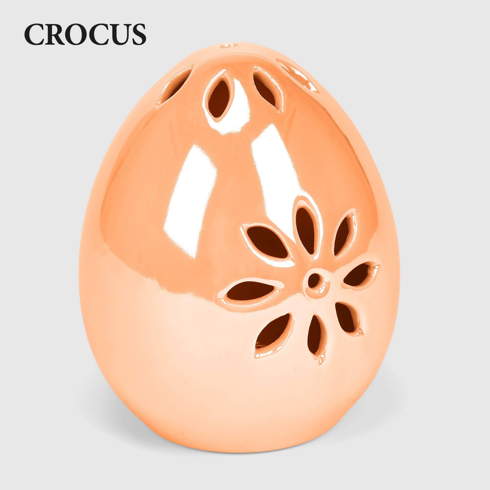 Яйцо фарфоровое Crocus розовое с LED 9,2 см