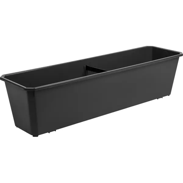 Ящик балконный Homver 60x17x15 см пластик цвет тёмно-серый