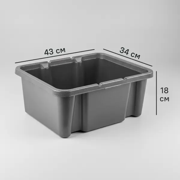 Ящик хобби 43x34x18 см пластик без крышки цвет чёрный