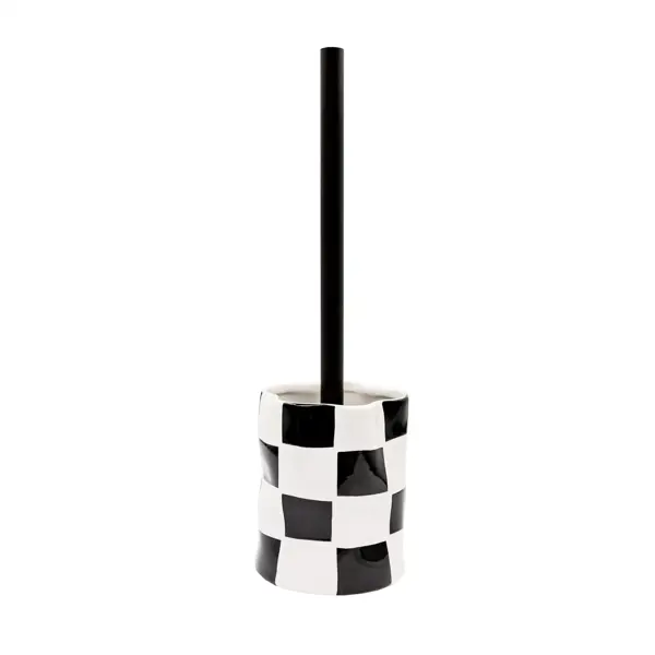 Ёршик для унитаза Bath Plus Chess W-CE2023A-TOH керамика цвет белые и черные квадратики