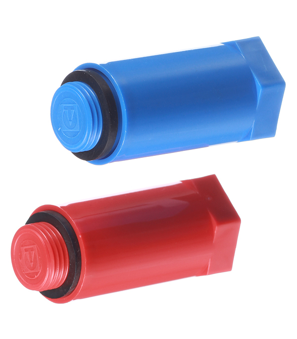 Заглушка полипропиленовая Valtec 1/2 НР(ш) красная/синяя (2 шт.) (VTp.792.M.04)