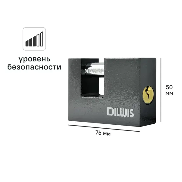 Замок DILWIS 50x75 мм чугун