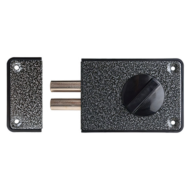 замок накладной Apecs R02-C-GR (ЗН1-2 А) цилиндровый 2 ригеля