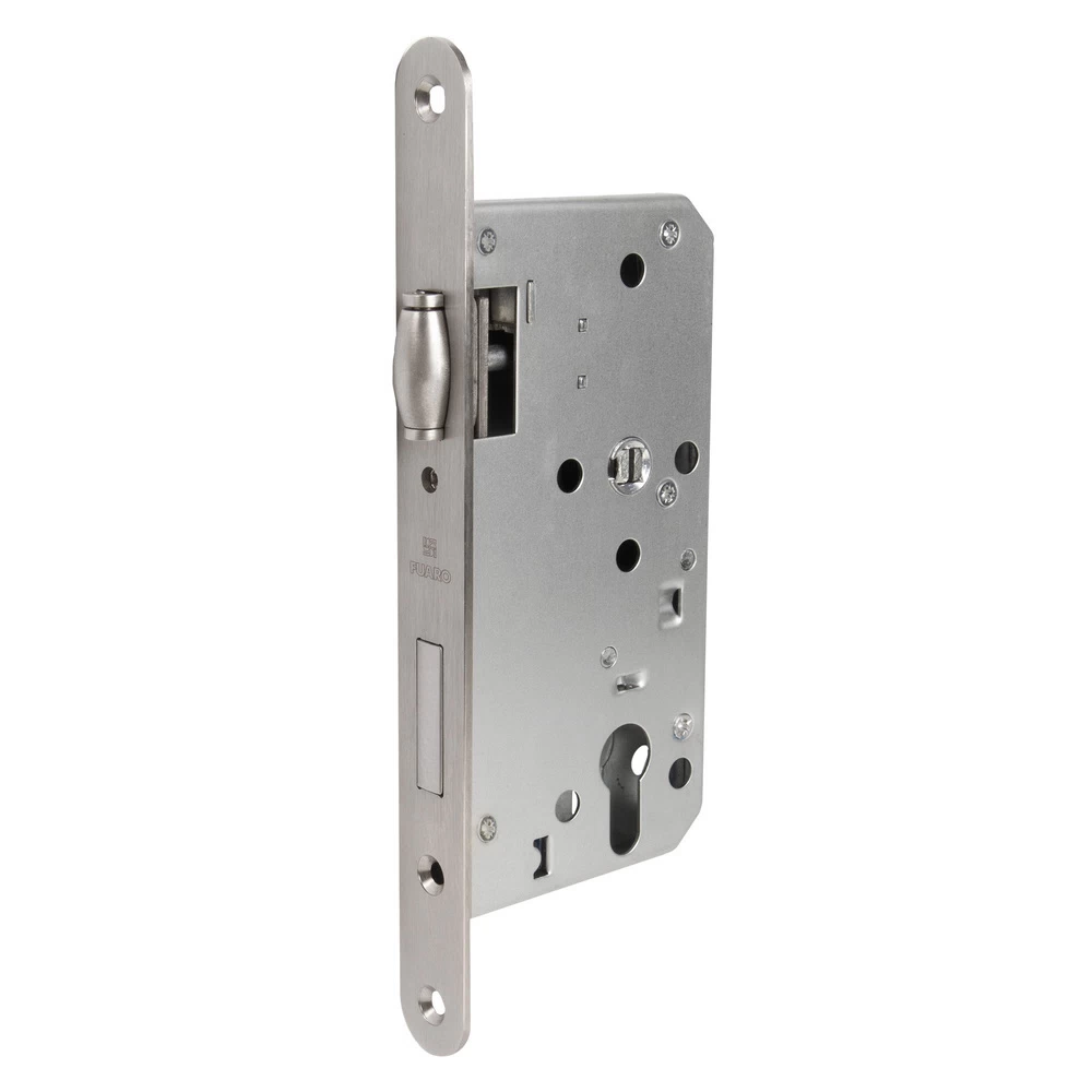 Замок врезной Fuaro DD.INOX-C-55.72-R для противопожарной двери под цилиндр хром