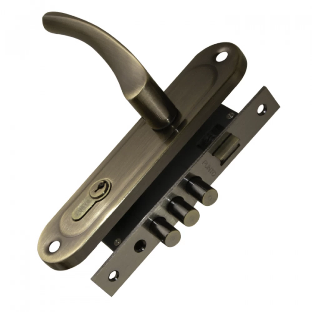 Замок врезной Punto LOCKSET15.CRONA.4061-3 AB для входной двери под цилиндр бронза 5 ключей