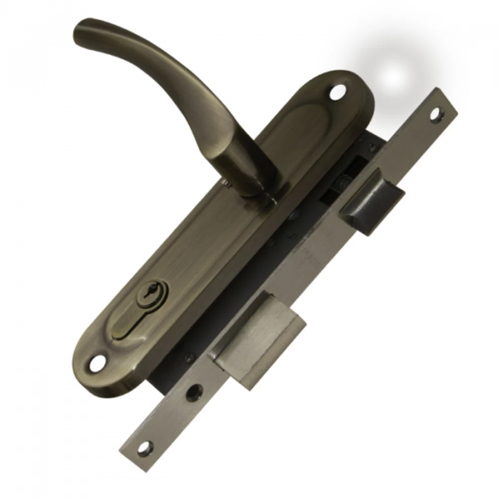 Замок врезной Punto LOCKSET16.CRONA.4070-1 AB для входной двери под цилиндр бронза 5 ключей