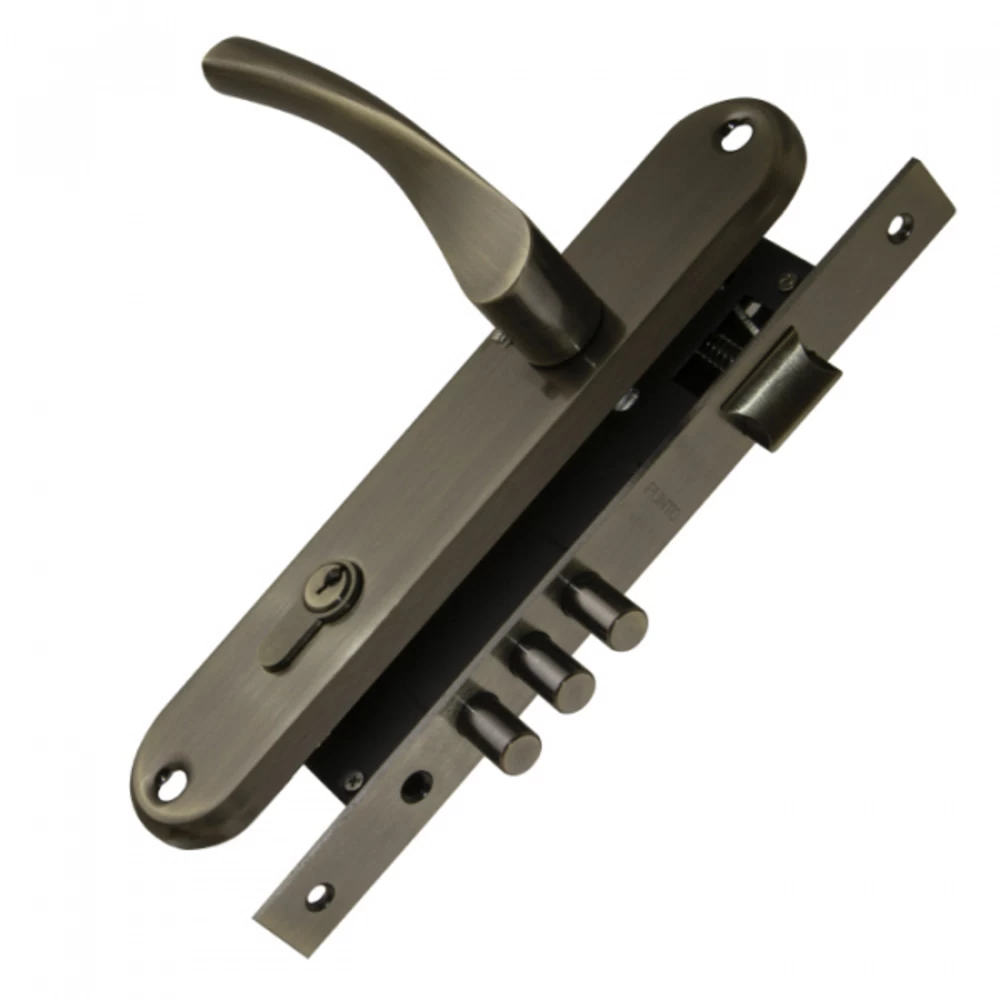 Замок врезной Punto LOCKSET90.CRONA.4585-3 AB для входной двери под цилиндр бронза 5 ключей