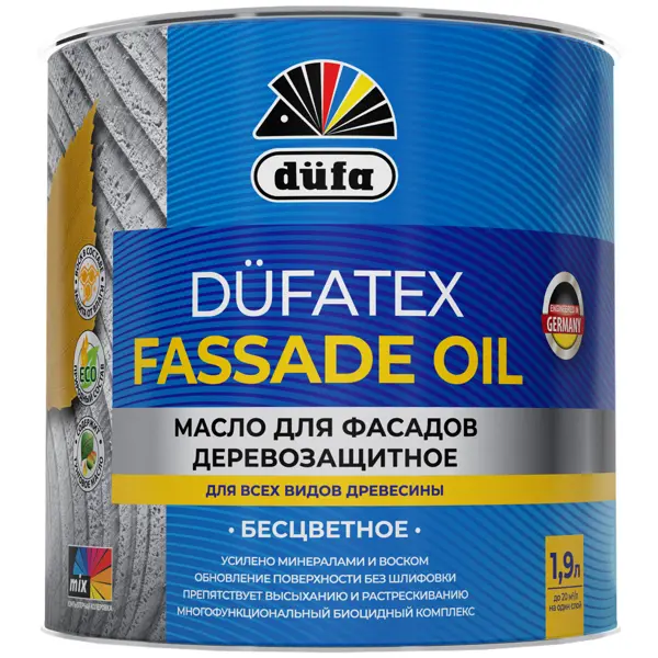 Защитное масло для фасадов Dufatex Fassade Oil цвет прозрачный 1.9 л