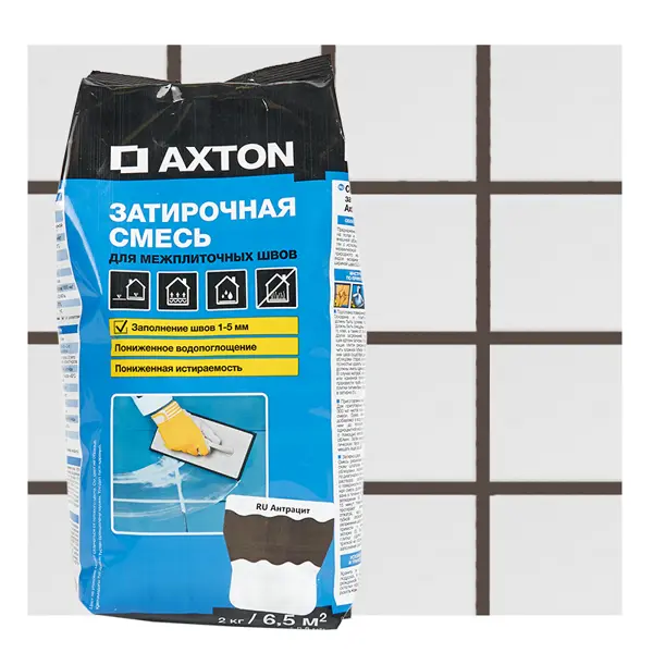 Затирка цементная Axton A130 цвет антрацит 2 кг