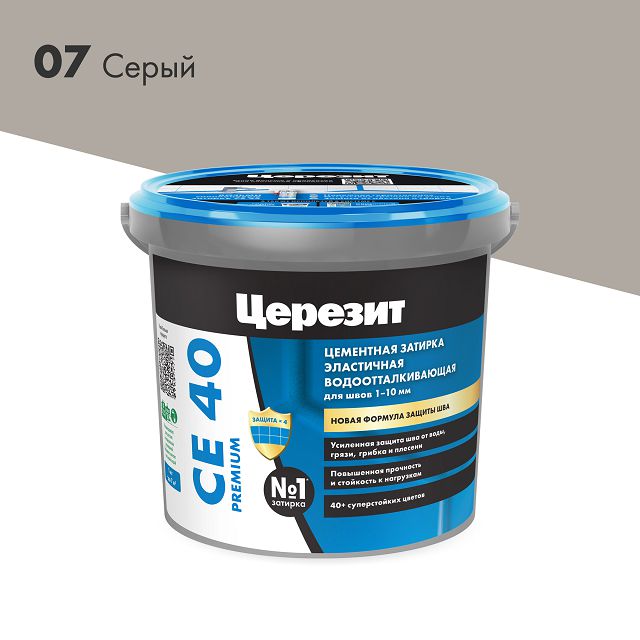 затирка для швов ЦЕРЕЗИТ CE 40 Premium 1-10 мм серая 1 кг