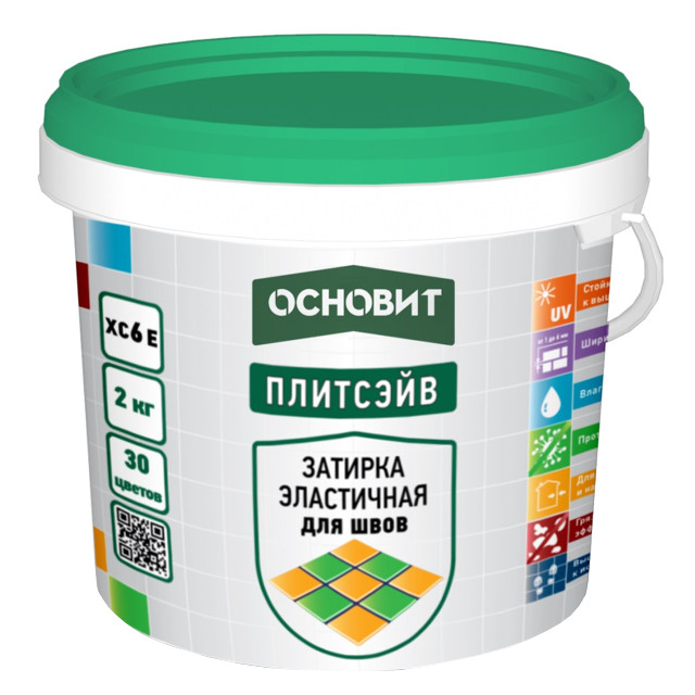 затирка для швов ОСНОВИТ Плитсэйв ХС6 Е трещиностойкая 1-10мм 2кг белая