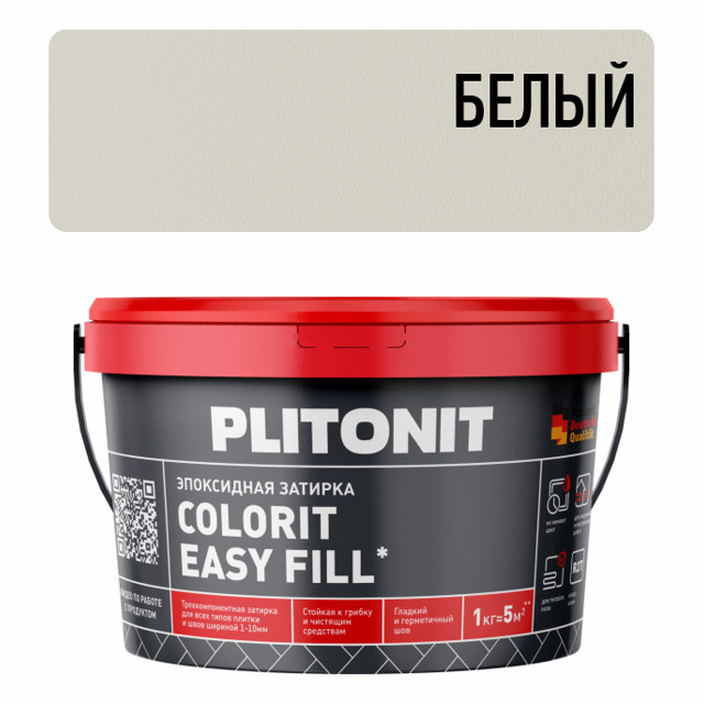затирка для швов PLITONIT Colorit EasyFill 1-10мм 1кг белая