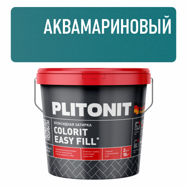 затирка для швов PLITONIT Colorit EasyFill эпокс. 1-10мм 2кг аквамариновая