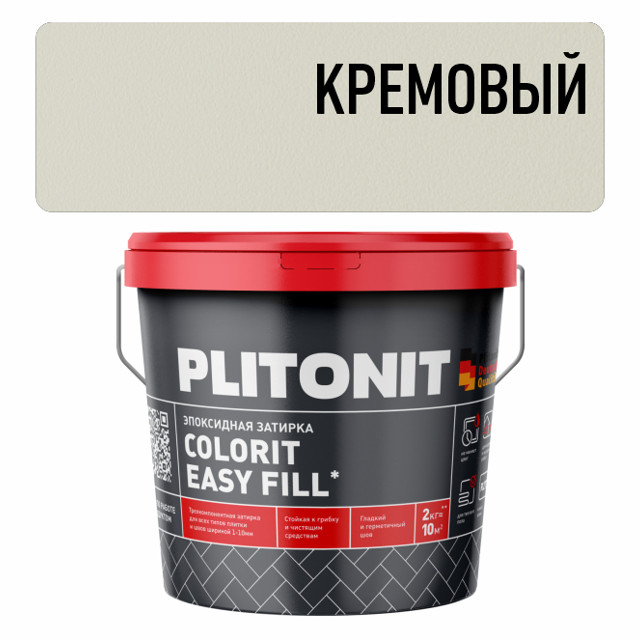 затирка для швов PLITONIT Colorit EasyFill эпокс. 1-10мм 2кг кремовая