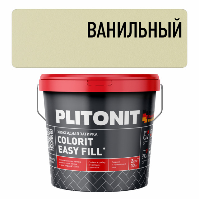 затирка для швов PLITONIT Colorit EasyFill эпокс. 1-10мм 2кг ванильная