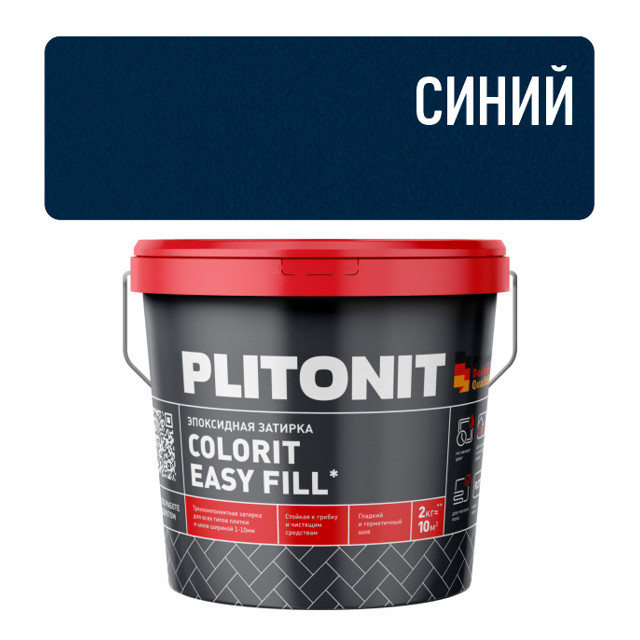 затирка для швов PLITONIT Colorit EasyFill эпокс. 1-10мм 2кг синяя