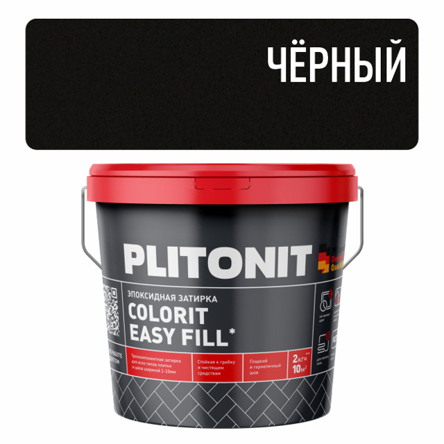 затирка для швов PLITONIT Colorit EasyFill эпокс. 1-10мм 2кг черная