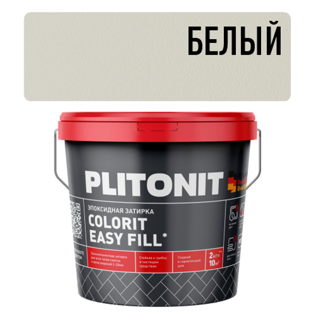 затирка для швов PLITONIT Colorit EasyFill эпокс. 1-10мм 2кг белая