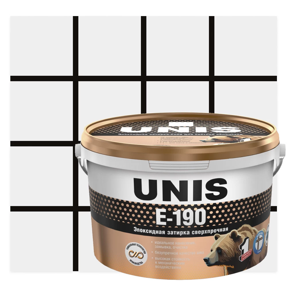 Затирка эпоксидная эластичная Unis E-190 черная с15 2 кг
