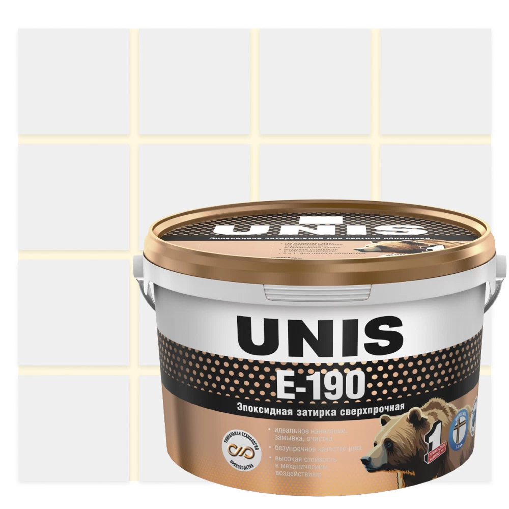 Затирка эпоксидная эластичная Unis E-190 слоновая кость с04 2 кг