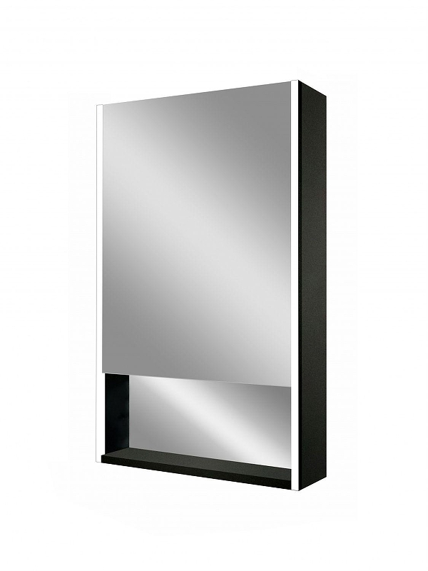 Зеркальный шкаф Art&Max Foggia 60 L AM-Fog-600-800-1D-L-DS-F-Nero с подсветкой цвет Черный