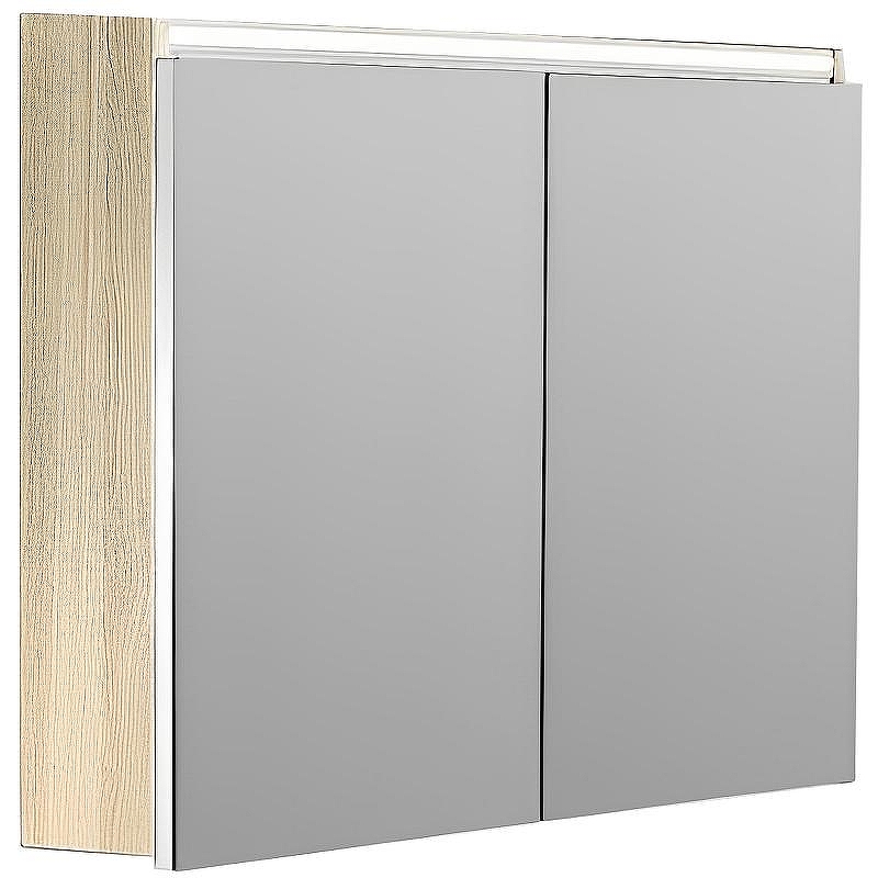 Зеркальный шкаф Boheme Armadi Art Vallessi 80 547-L с подсветкой Дуб светлый матовый