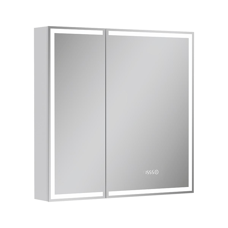 Зеркальный шкаф Equil Corner 80 szCORNER80 с подсветкой цвет Белый