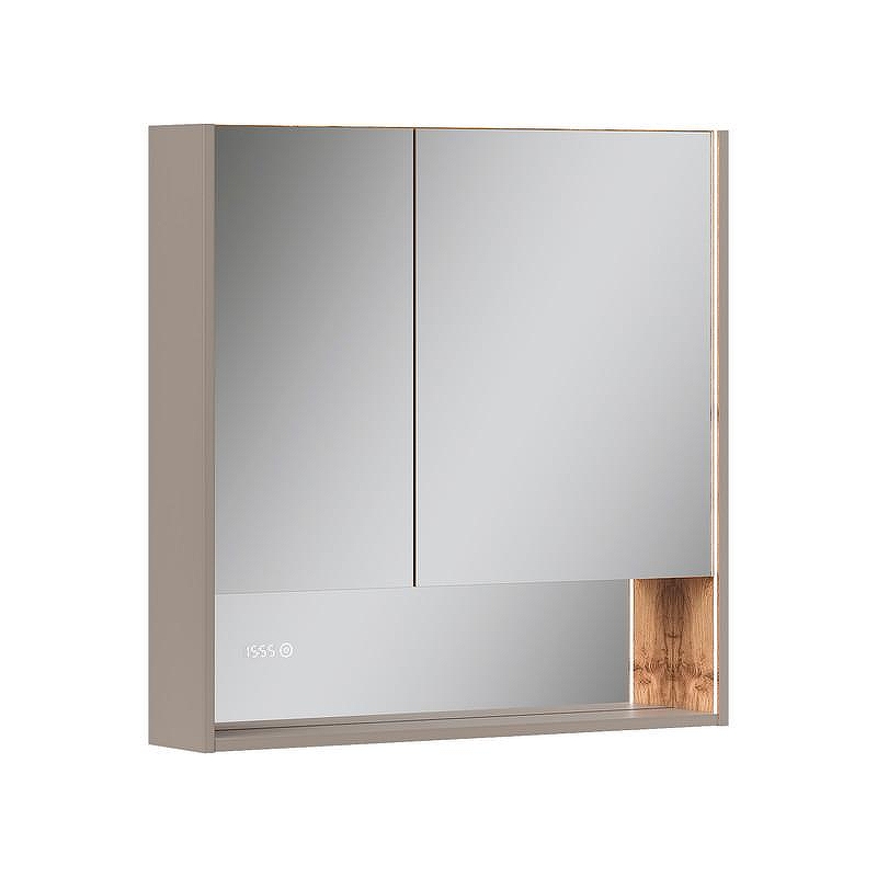 Зеркальный шкаф Equil Gleam 80 szGLEAM.LED.80.2D-25 с подсветкой цвет Амарок Дуб вотан