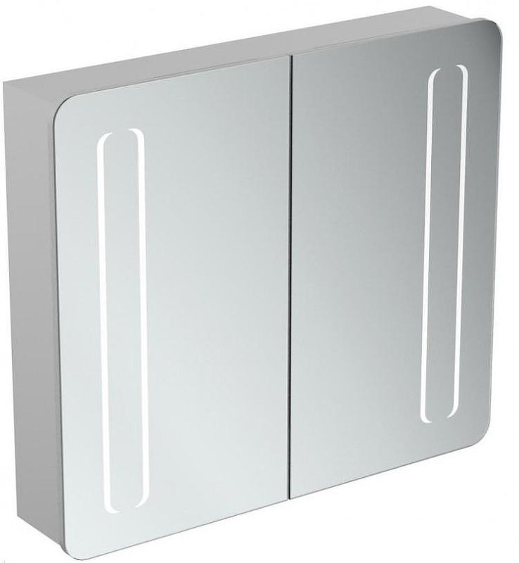 Зеркальный шкаф Ideal Standard Mirror Light 80 T3388AL с подсветкой цвет Aluminium Effect (Алюминий)
