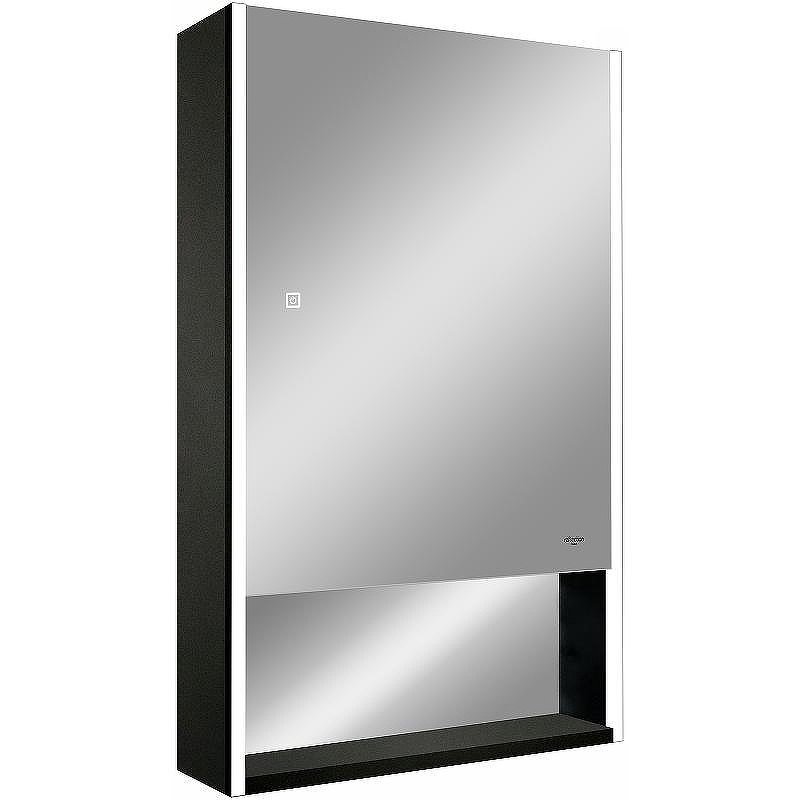 Зеркальный шкаф Reflexion Box 500х800 RF2419BL с подсветкой Черный матовый