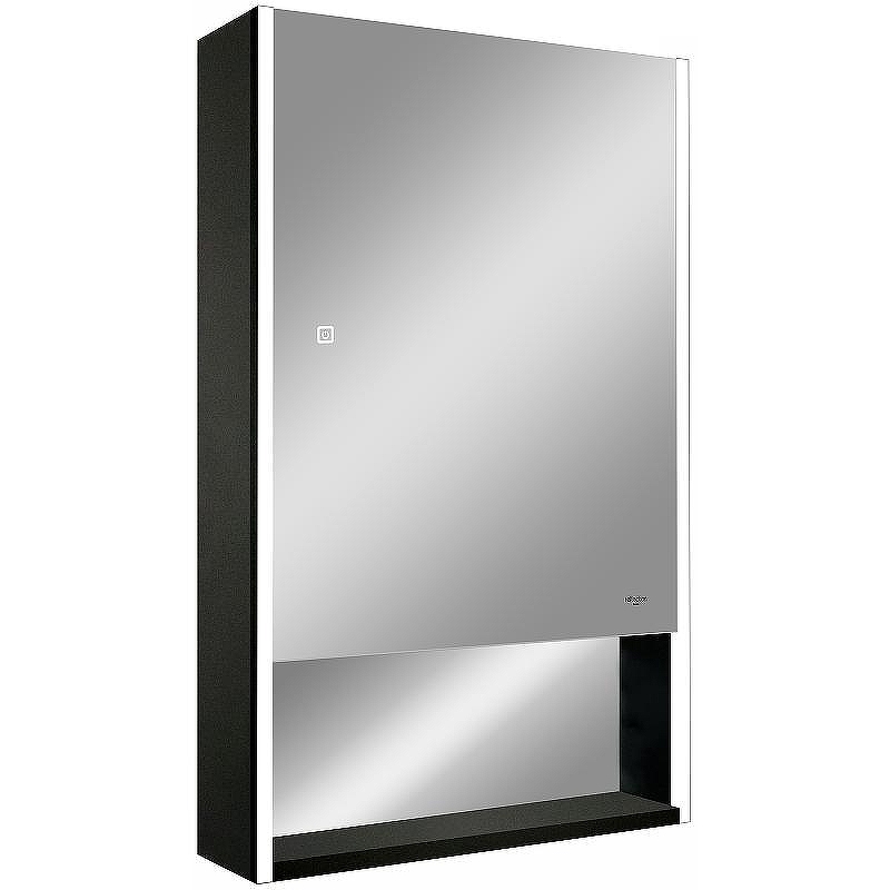 Зеркальный шкаф Reflexion Box 600х800 RF2421BL с подсветкой Черный матовый