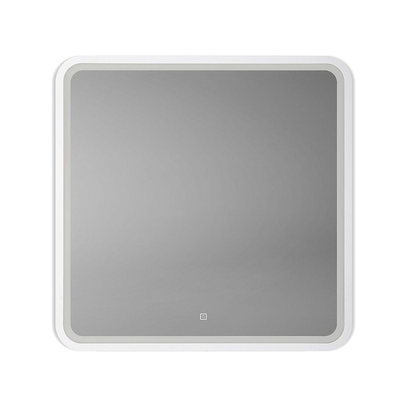 Зеркало Art&Max Genova 80 AM-Gen-800-800-DS-F-White с подсветкой цвет Белый с сенсорным выключателем