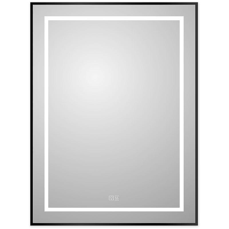 Зеркало BelBagno Kraft 60 SPC-KRAFT-600-800-LED-TCH-WARM-NERO с подсветкой Черное с сенсорным выключателем и подогревом