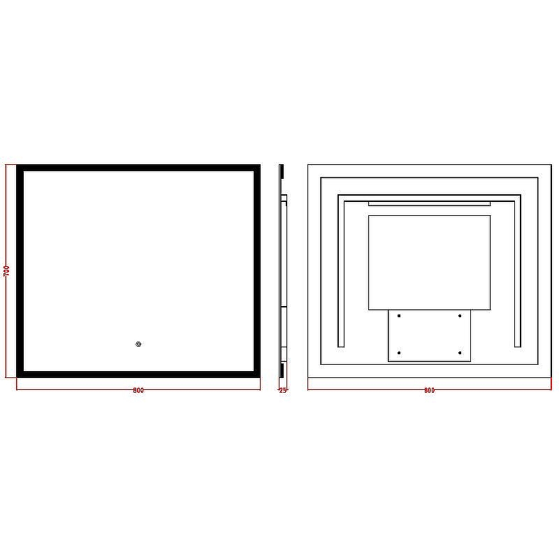Зеркало Boheme Modern 100x70 544-100 с подсветкой с сенсорным выключателем