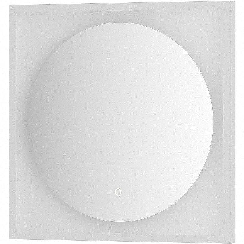 Зеркало Defesto Eclipce 60х60 DF 2226S с подсветкой 12W-4500К/в багетной раме/Сенсорный выключатель/Нейтральный белый свет/Белая рама