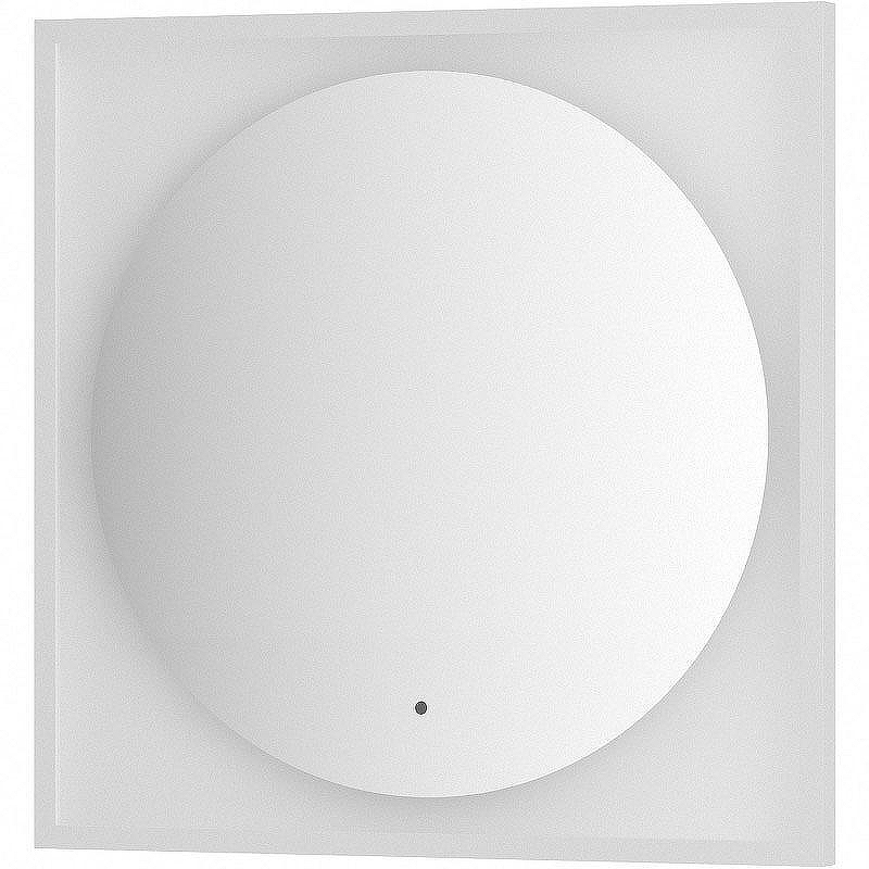 Зеркало Defesto Eclipce 70х70 DF 2227R с подсветкой 15W-4500К/в багетной раме/ИК - выключатель/Нейтральный белый свет/Белая рама