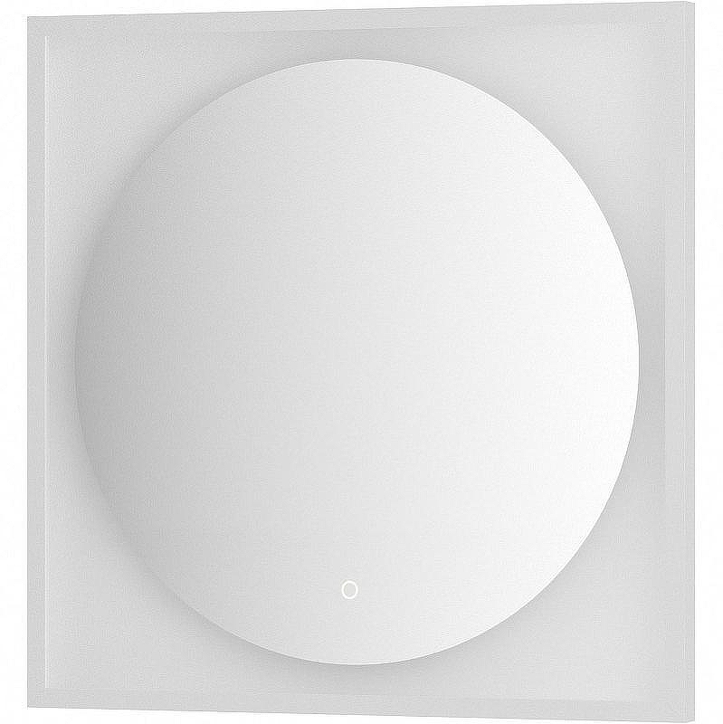 Зеркало Defesto Eclipce 70х70 DF 2227S с подсветкой 15W-4500К/в багетной раме/Сенсорный выключатель/Нейтральный белый свет/Белая рама