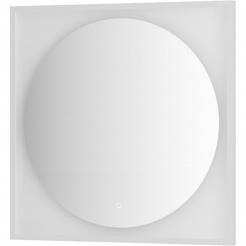 Зеркало Defesto Eclipce 80х80 DF 2228S с подсветкой 18W-4500К/в багетной раме/Сенсорный выключатель/Нейтральный белый свет/Белая рама
