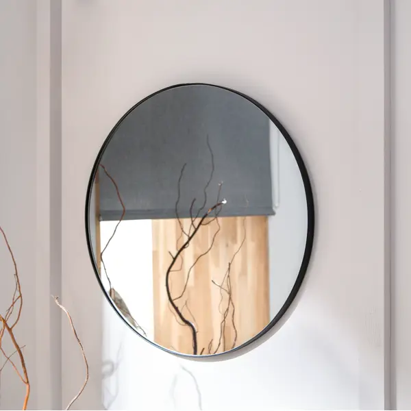 Зеркало декоративное Inspire Circle круглое D51 см пластик цвет черный