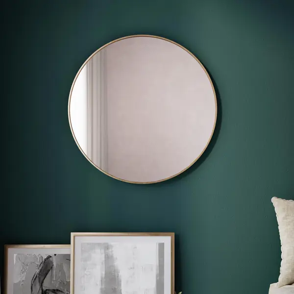 Зеркало декоративное Inspire Glam круглое D61 см металл цвет золотистый