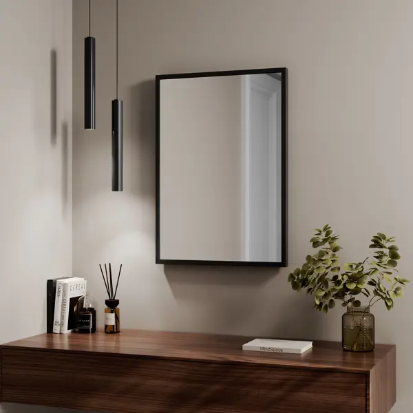 Зеркало декоративное Inspire Вега прямоугольное 50x70 см МДФ цвет черный