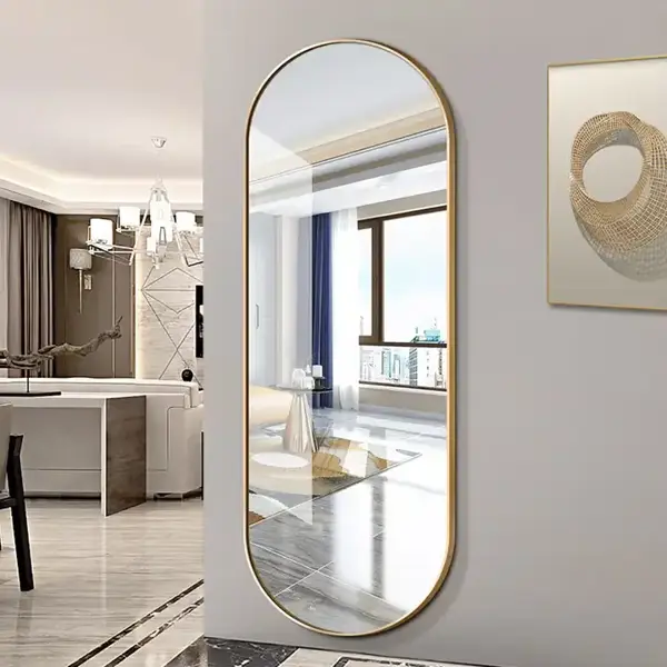 Зеркало декоративное настенное A+T Home Decor овальное 50x170 см металл цвет золотистый