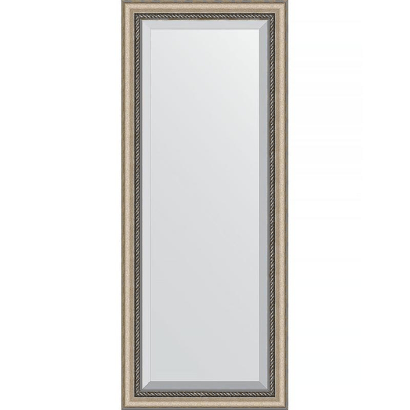 Зеркало Evoform Exclusive 143х58 BY 1162 с фацетом в багетной раме - Состаренное серебро с плетением 70 мм