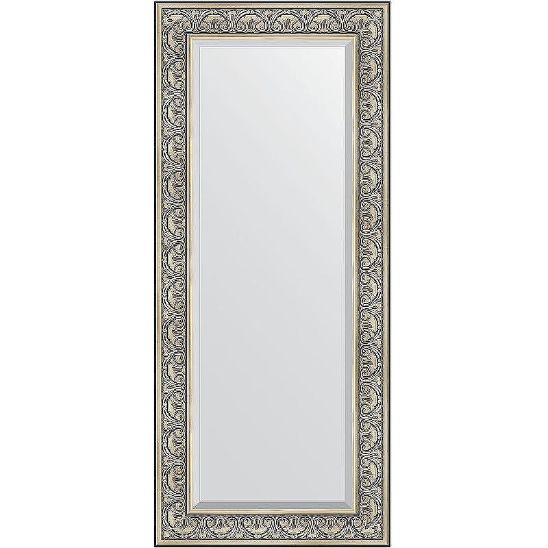 Зеркало Evoform Exclusive 150х65 BY 3554 с фацетом в багетной раме - Барокко серебро 106 мм