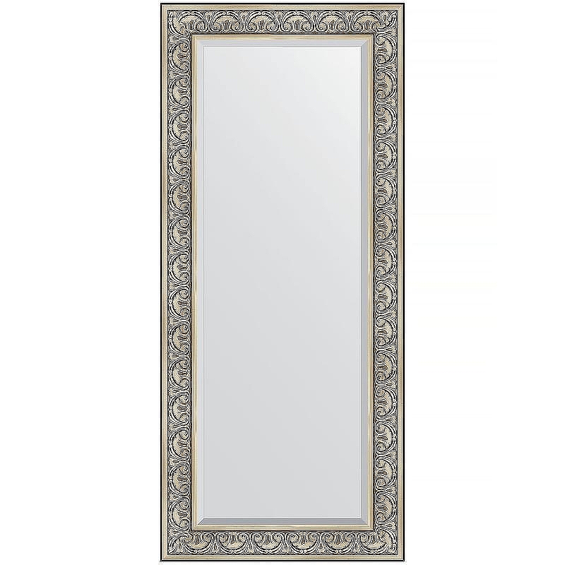 Зеркало Evoform Exclusive 160х70 BY 3580 с фацетом в багетной раме - Барокко серебро 106 мм
