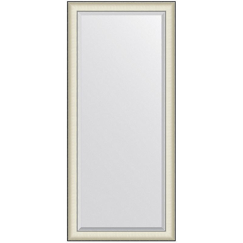 Зеркало Evoform Exclusive 164х74 BY 7457 с фацетом в багетной раме - Белая кожа с хромом 78 мм